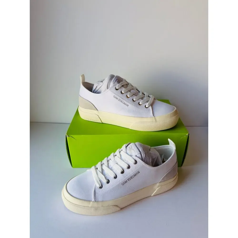 Sam Edelman Sonia White Cotton Platform Sneakers Women’s 8.5